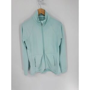 Peter Millar Full Zip Jacket Women Size M Mint Green UPF 50+ Logo Flaw